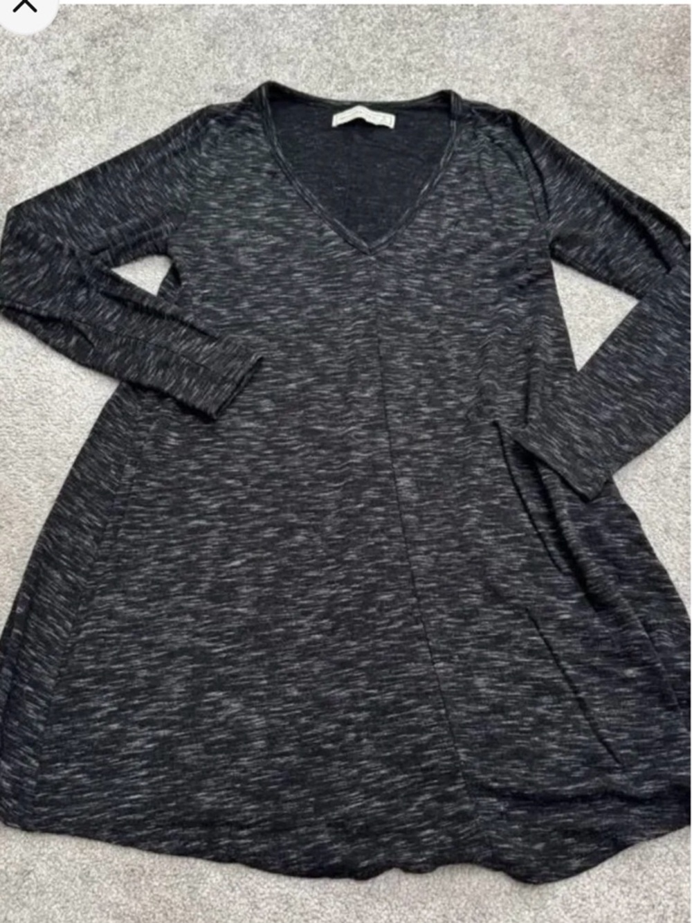 Abercrombie & Fitch Charcoal V-Neck Long Sleeve Swing Dress